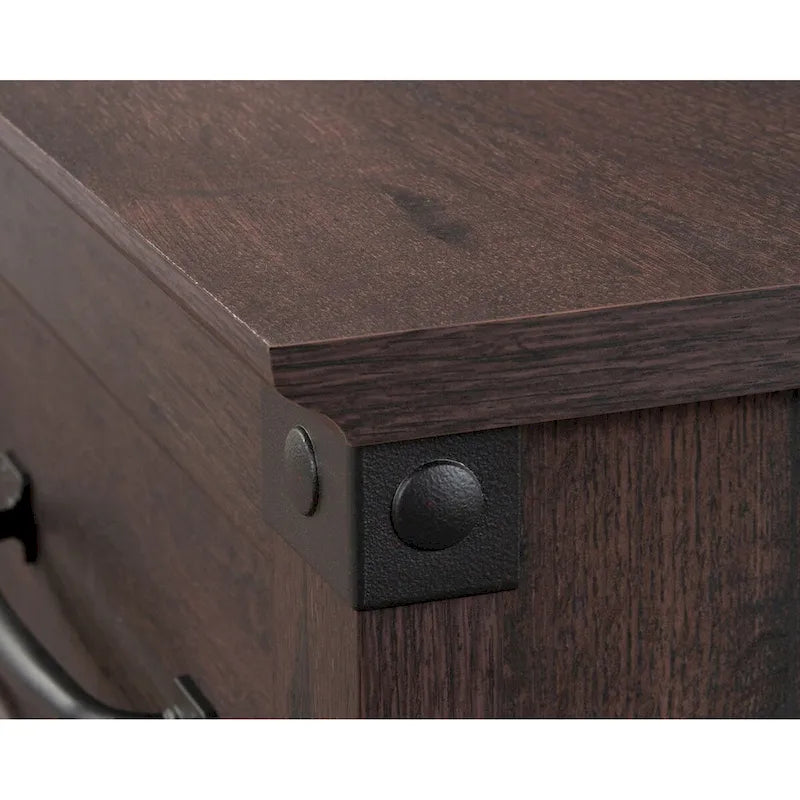 3-Drawer Home Office Desk with File Storage and Wrought Iron Hardware