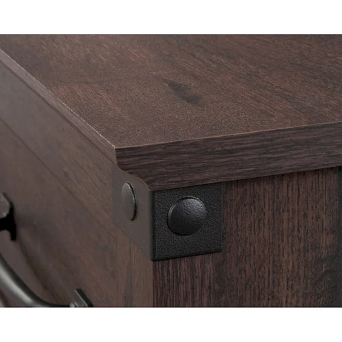 3-Drawer Home Office Desk with File Storage and Wrought Iron Hardware
