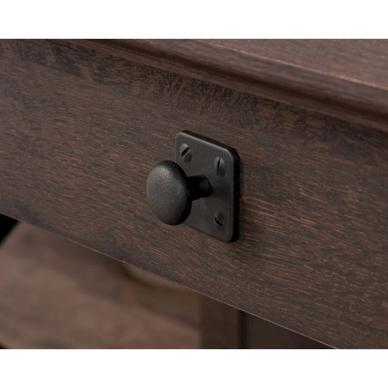 3-Drawer Home Office Desk with File Storage and Wrought Iron Hardware