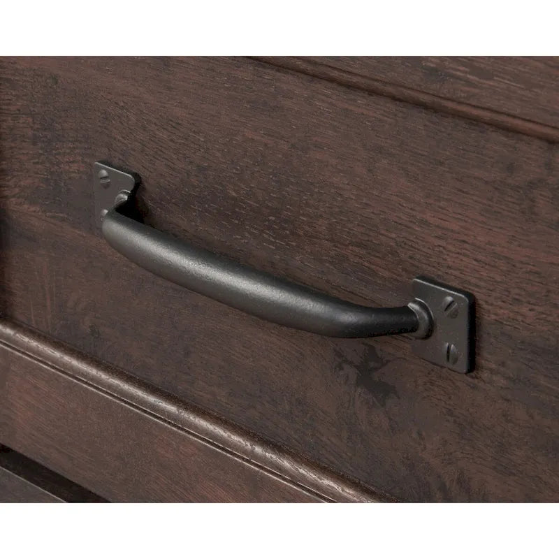 3-Drawer Home Office Desk with File Storage and Wrought Iron Hardware
