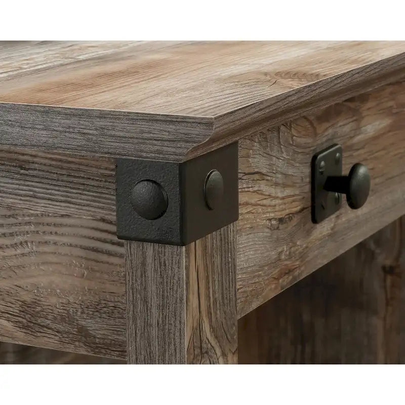 3-Drawer Home Office Desk with File Storage and Wrought Iron Hardware