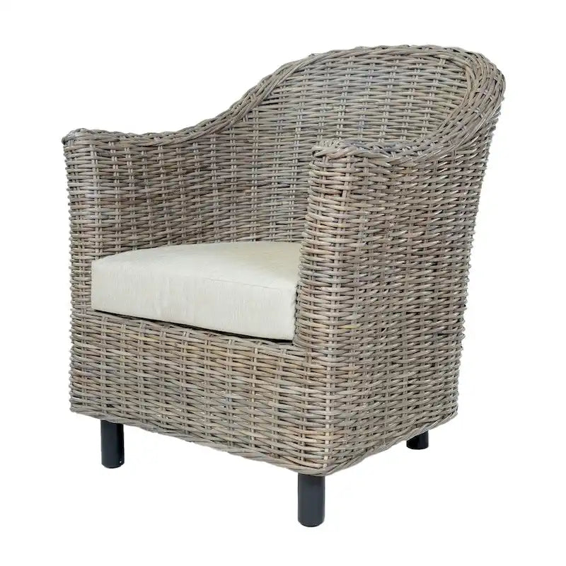 Fauteuil en rotin tressé Kubu rustique Lali de Furniture of America