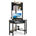 Bureau d'angle avec huche Bureau d'ordinateur d'angle triangulaire avec étagères