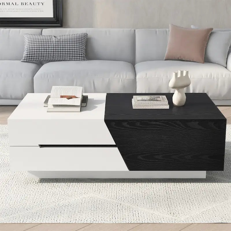 Table basse moderne extensible Merax avec plateau coulissant