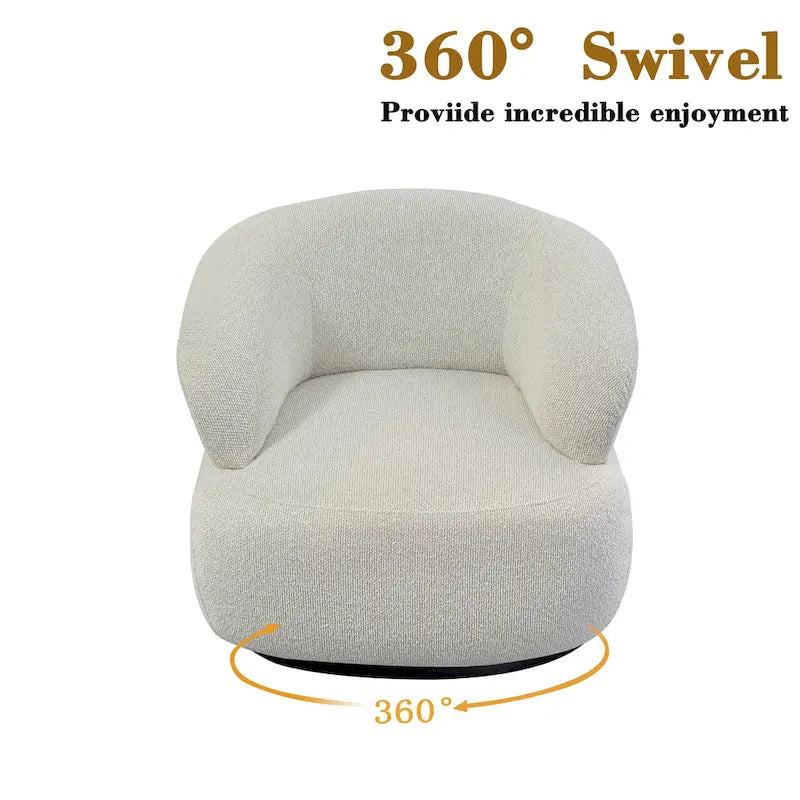 Fauteuil moderne Kieon 33W 360 pivotant en forme de tonneau - Lot de 2