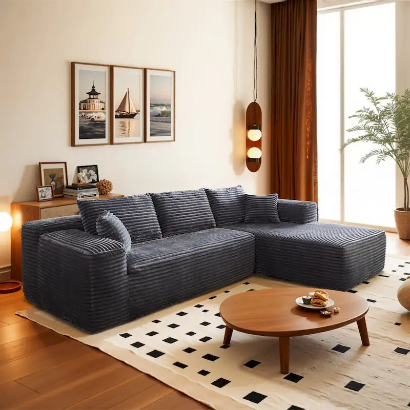Canapé méridienne moderne rembourré avec coussins pour salon