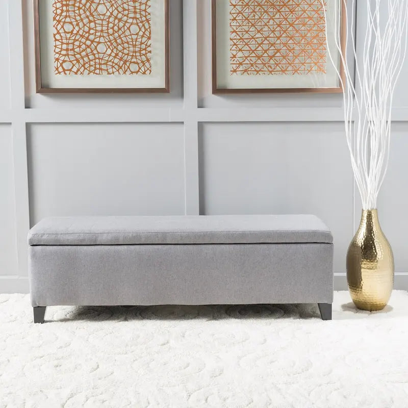 Banc de rangement rembourré moderne pour entrée de salon