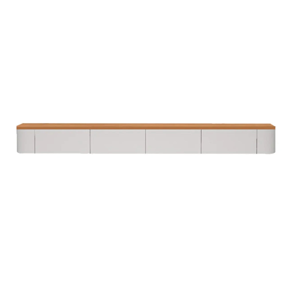 Meuble TV mural contemporain en bois blanc avec tiroirs